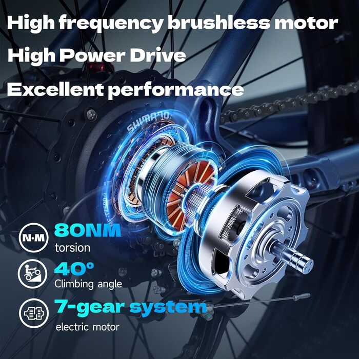 Електровелосипед Lohang 26, 52V, до 90 км, 7 передач, подвійний амортизатор