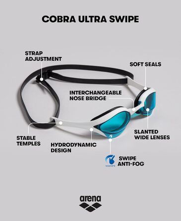 Чоловічі окуляри ARENA Cobra Ultra Swipe (1 упаковка) один розмір синій-білий-чорний