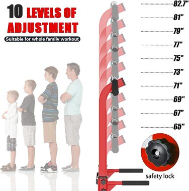 З турніком Багатофункціональна вежа для силових тренувань, ідеально підходить для домашнього тренажерного залу (червоний і чорний)