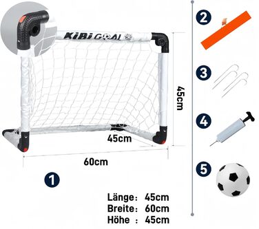 Ворота дитячі KiBiGOAL 60x45/90x60/115x80см для приміщень і вулиці