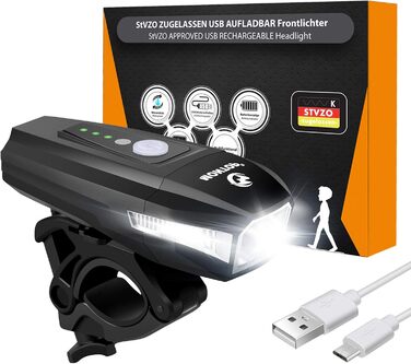 Світлодіодний набір велосипедних ліхтарів StVZO з USB акумулятором, передня і задня фара для велосипеда, велосипедне освітлення для дітей і дорослих