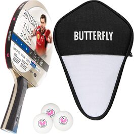 Ракетка для настільного тенісу Butterfly Timo Boll Platinum Ракетка для настільного тенісу Bat TT Ракетка для професійних змагань для просунутих гравців Сертифікована ITTF пан азіатська гума Пучок анатомічної форми ручки з футляром CC1 і 3 кульками