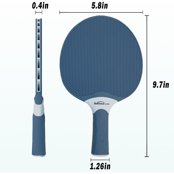 Набір ракеток для настільного тенісу Senston, професійна ракетка для настільного тенісу з 3 м'ячами, гумовий набір веслування для пінг-понгу синій/зелений