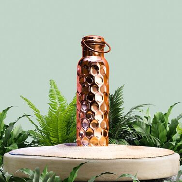 Мідна пляшка для води Craft Trade 1000 мл з кришкою і чохлом, герметична, для офісу, йоги, аюрведична, натуральна