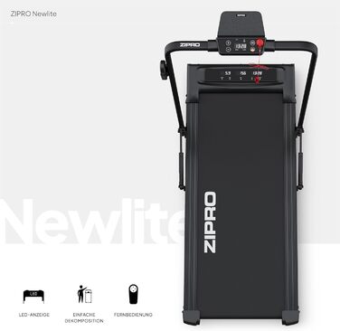 Бігова доріжка ZIPRO Newlite складана, 2 режими, FlatFold, 1-10 км/год, до 110 кг, LED-дисплей, тиха, амортизація Easy Walk