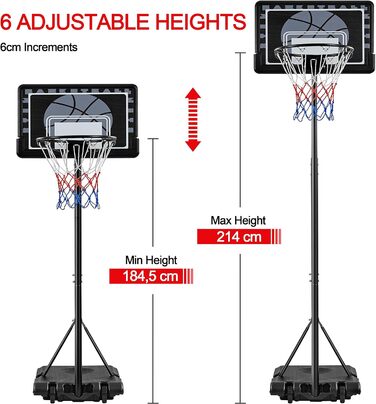Баскетбольні стійки Yaheetech Регульовані по висоті з колесами