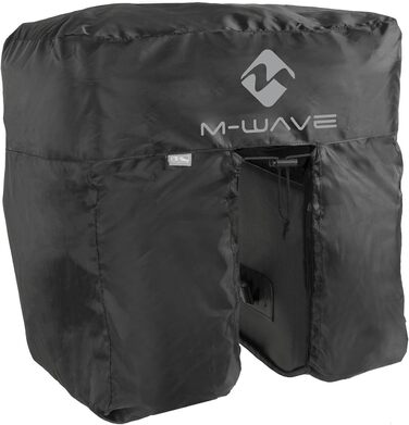 Велосипедна сумка M-Wave Amsterdam Double, чорна/червона, з дощовиком, 44x40x5 см, для багажника