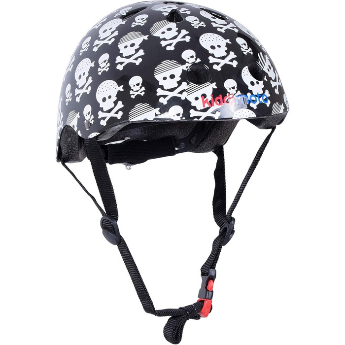Дитячий велосипедний шолом Kiddimoto Skullz/Pirat, спортивний шолом для скейта, самоката, біговела, розмір M (53-58 см)