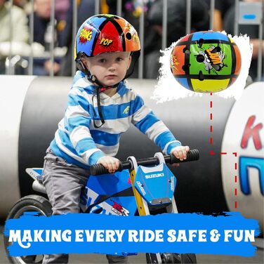 Дитячий велосипедний шолом Kiddimoto Comic, унісекс, розмір S
