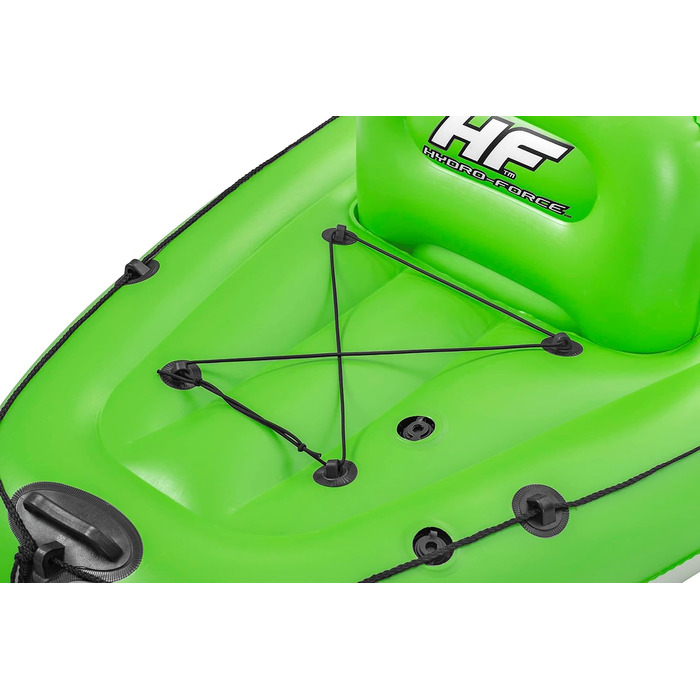 Надувний каяк Bestway Hydro-Force Koracle для риболовлі, комплект: ручний насос, весло, сумка, 1-місний човен, різні стилі