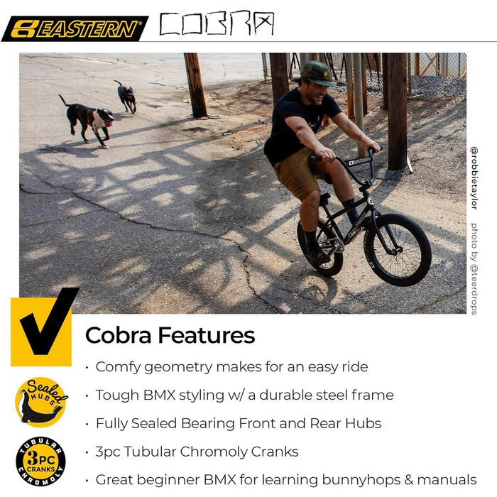 Східні велосипеди Cobra 20-дюймовий велосипед BMX, легкий велосипед для фрістайлу чорний