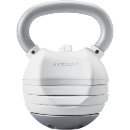 Гиря BYZOOM FITNESS 18 кг, біла, 5 ваг