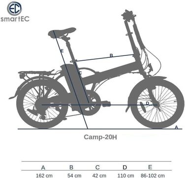 Велосипед smartEC Camp-20H 250 Вт 36В/15,6Ач 20', запас ходу 100 км