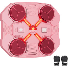 Дитяча музична боксерська машина Buba Toys, настінна, з Bluetooth, 3 швидкості, USB зарядка, боксерські рукавички, світлодіодне підсвічування, чорна