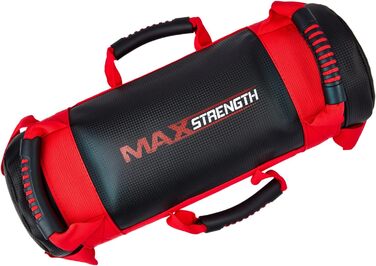 Боксерська груша MaxStrength з наповнювачем, 15 кг, чорний/червоний