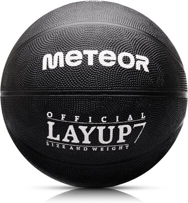 Дитячий міні-баскетбольний м'яч meteor Layup Розмір 5 6 7 ідеально підходить для дитячих рук дітей 4-8 років Ідеальний баскетбол для тренувань М'який баскетбол з чіпкою поверхнею (розмір 7 (чоловіки), чорний)