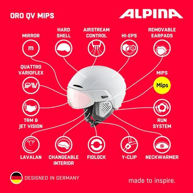 Дорослий, Гірськолижний шолом ORO QV MIPS, білий матовий, 55-59 см