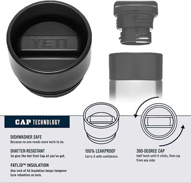 Термос YETI Rambler з кришкою HotShot, білий, 532 мл