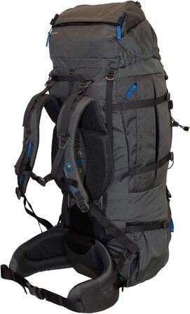 Рюкзак для туризму Tashev Outdoors Mount 100+20 л, фронтальний і верхній вхід, для жінок і чоловіків, з дощовиком, синьо-сірий, вироблено в ЄС
