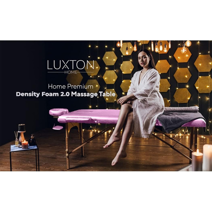 Преміум масажний стіл Luxton Home, портативний, складаний, регульована висота, 183×68 см, для дому, салону, спа, татуювання, з аксесуарами та сумкою, легка збірка