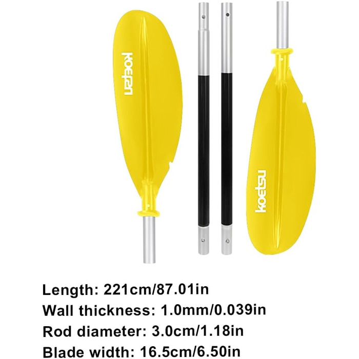 Весло JUCHRZEY Surfpadle Alu SUP Paddle 4 частини (жовтий)