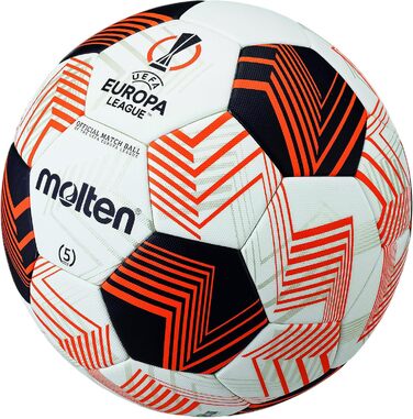 Офіційний футбольний м'яч Molten 5000 UEL UEFA Europa League, розмір 5, для підлітків та дорослих, Acentec, матова текстура, FIFA Quality Pro