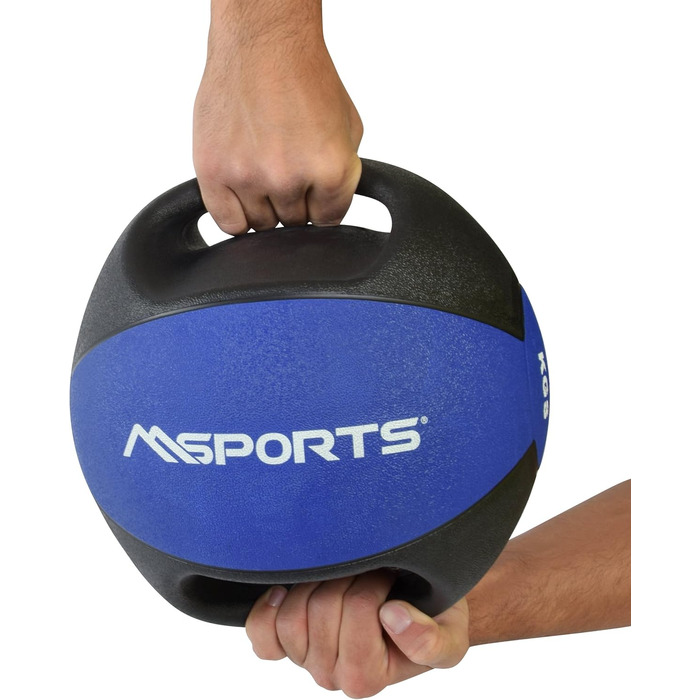 М'яч MSPORTS Medicine Ball 1-10кг з ручками (8кг - Royal Blue)