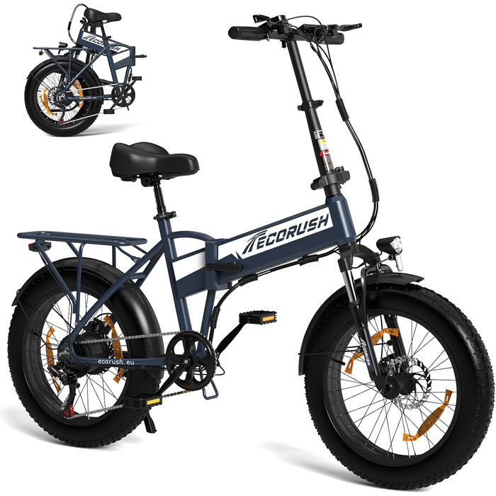 Електровелосипед ECORUSH E-Bike, 48V12A, 250Вт, шина 20", 7 швидк., 90 км