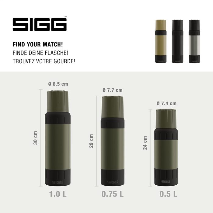 Термос SIGG Alpine Star 0.75 л – ізольована пляшка для напоїв, нержавіюча сталь 18/8, зелений, утримує тепло 20 годин, холод 72 години, для кемпінгу та подорожей, з чашкою, герметичний, без BPA