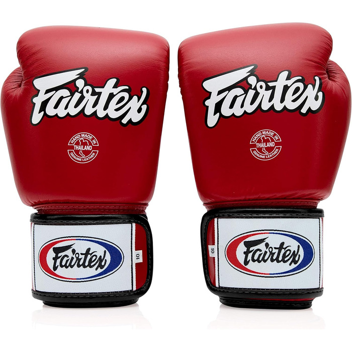 Рукавички Fairtex BGV1 Муай Тай Червоні/Білі/Чорні, 10 унцій