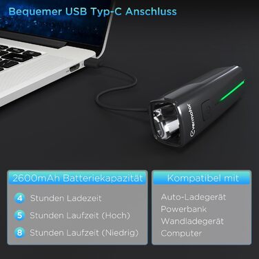 Набір велосипедних LED-ламп evermotor, передня фара StVZO, USB-C заряджання, довга автономність, світло для дітей і дорослих, аксесуари для гірського велосипеда
