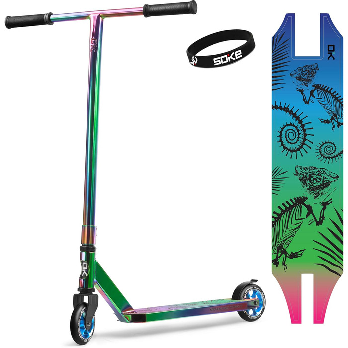 Трюковий самокат SOKE PRO Street Neo Chrome Kick Scooter з кульковим підшипником ABEC 9 Самокат Скутер для дорослих та дітей SOKE