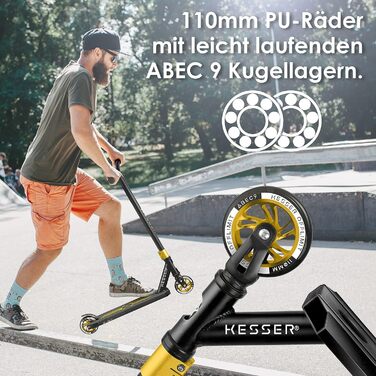 Самокат KESSER X-Limit-Pro, керування 360, ABEC 9, колеса 110 мм