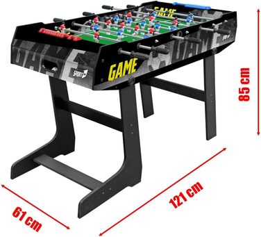 Стіл складаний для настільного футболу з МДФ, 12685 см, з аксесуарами