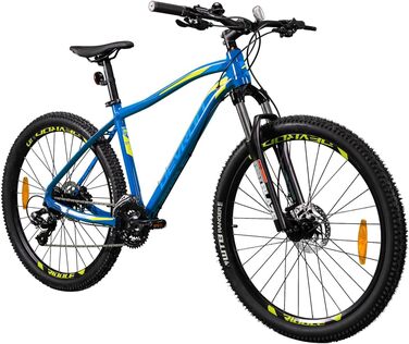 Гірський велосипед Devron Riddle RM1.7 для чоловіків - Alloy Hardtail, 27.5 дюймів, Himano 3x8, гідравлічний Cheibenbreme, чотиристоронній MTB для пригод (синій, M)