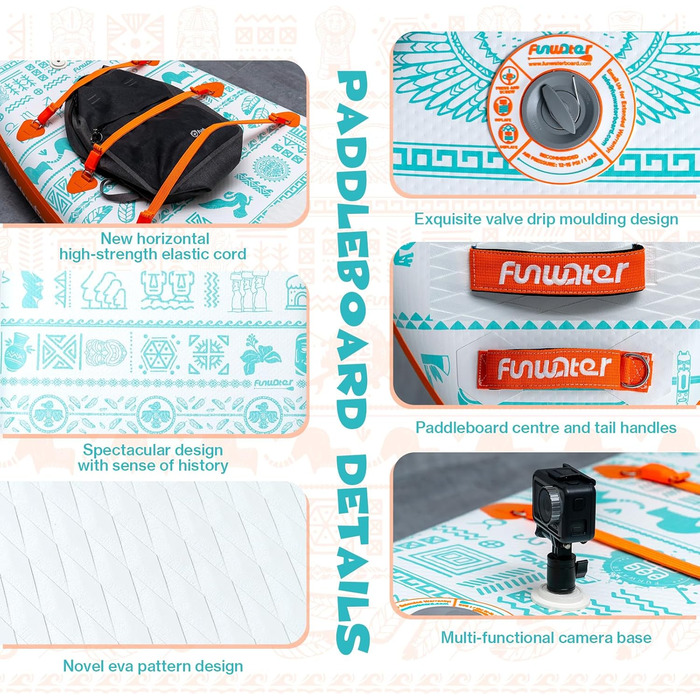Надувна SUP-дошка FunWater Allround з насосом, веслом, рюкзаком і страховкою для дорослих та дітей