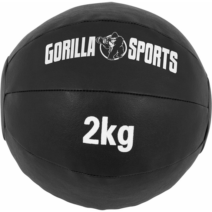 Набір м'ячів GORILLA SPORTS 1-5кг, чорний, 29см, тренувальний м'яч