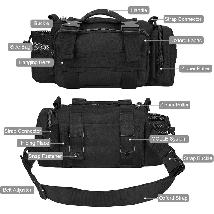 Велосипедна сумка BraveHawk OUTDOORS на кермо, тактична поясна сумка з водостійкого нейлону 900D, багатофункціональна, міцна, MOLLE, для велосипеда та туризму, велика