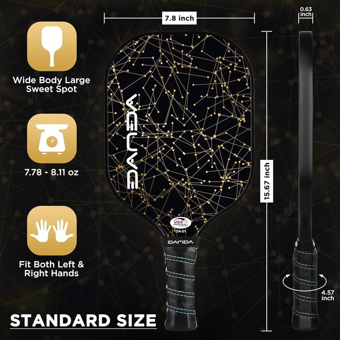 Ракетка для піклболу DANDA, USAPA, з м'ячами та сумкою для перенесення
