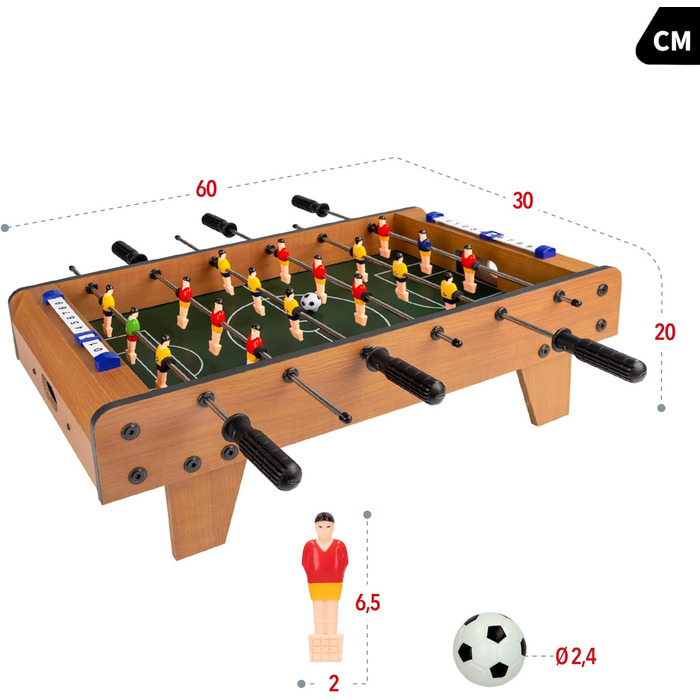 Стіл для настільного футболу дерев'яний, 6-99 років, 60x30x20 см, 43310