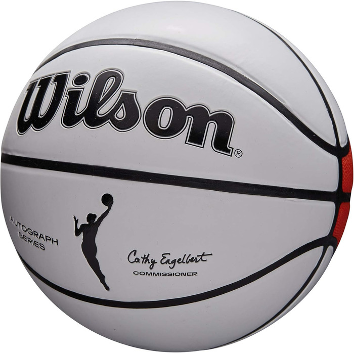 Жіночі баскетбольні м'ячі WILSON WNBA Commemorative Series, офіційні баскетбольні м'ячі та розміри (розмір 6 - 28,5', білий/помаранчевий)