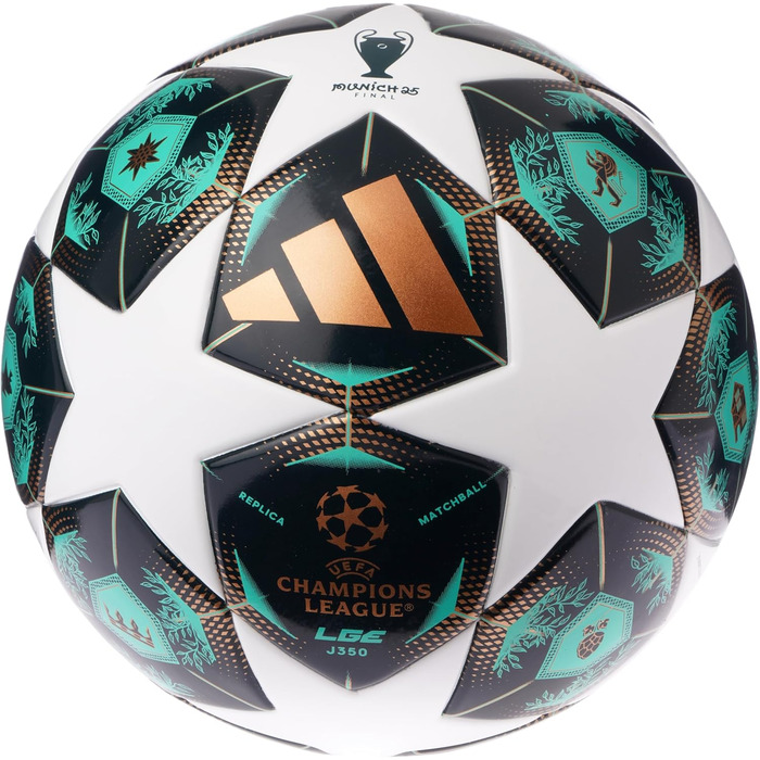 М'яч футбольний Adidas UEFA Champions League J350, зелений, розмір 4, унісекс