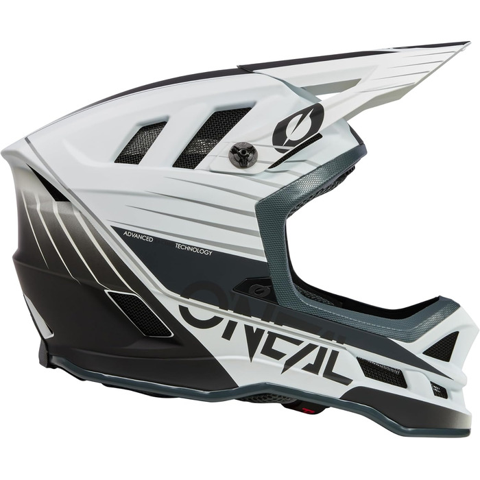 Шолом для гірського велосипеда O'NEAL Blade Polyacrylite MTB Downhill для дорослих, вентиляція, Dri-Lex, ABS, бірюзово-неоново-жовтий, розмір XS, білий/сірий