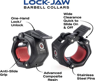 Комір для штанги Lock-Jaw OLY 2, червоний