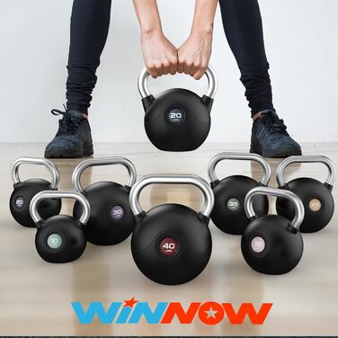 Гиря WINNOW 9 кг для фітнесу, з нековзною ручкою, набір для силових тренувань вдома, синя
