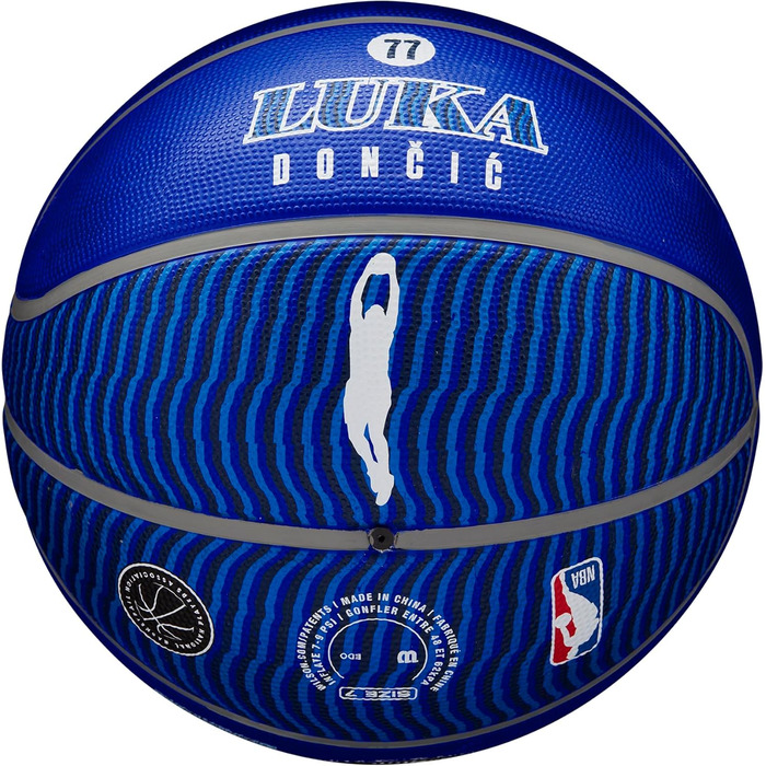 Баскетбол на відкритому повітрі WILSON NBA Player Icon розмір 18-4,9 см і міні-розмір (7, Лука Дончич)