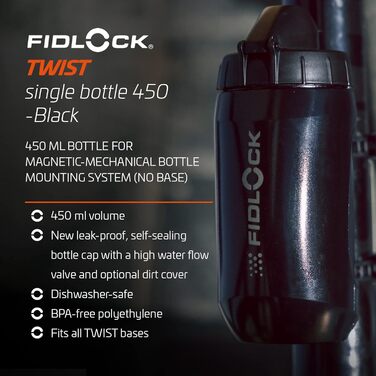 Пляшка для води Fidlock з коннектором Twist Black Розмір 450 мл Чорна 450 мл