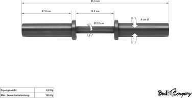 Штанга з гантелями Olympia з пружинними застібками 50/51 мм Black-Oxide