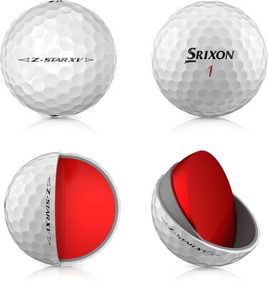 М'ячі для гольфу Srixon Z-Star XV, 4x3 шт., чистий білий, унісекс