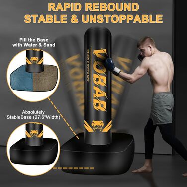 Боксерський мішок 175 см, вільностоячий, надувний, для чоловіків, MMA, Муай Тай, фітнес – ідеальне обладнання для кікбоксингу